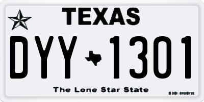 TX license plate DYY1301