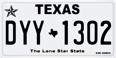 TX license plate DYY1302