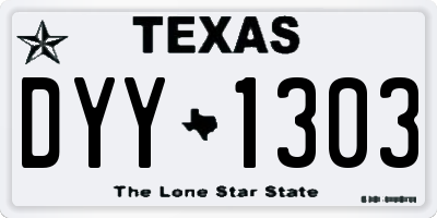 TX license plate DYY1303