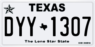 TX license plate DYY1307
