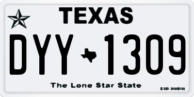 TX license plate DYY1309