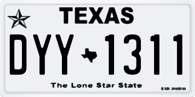 TX license plate DYY1311