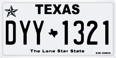 TX license plate DYY1321