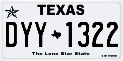 TX license plate DYY1322