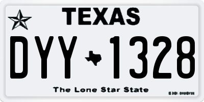 TX license plate DYY1328