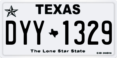 TX license plate DYY1329