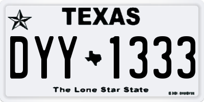 TX license plate DYY1333