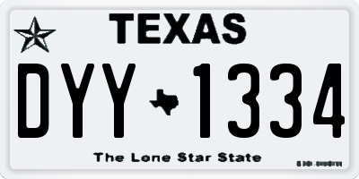 TX license plate DYY1334
