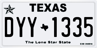 TX license plate DYY1335