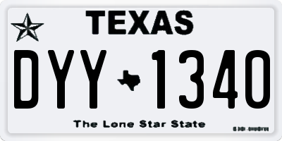 TX license plate DYY1340