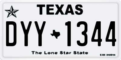 TX license plate DYY1344