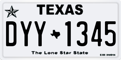 TX license plate DYY1345