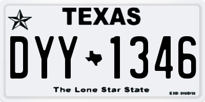 TX license plate DYY1346
