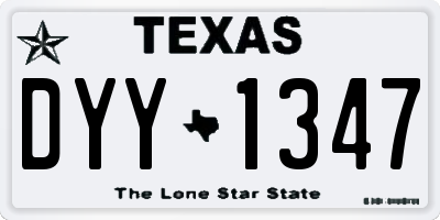 TX license plate DYY1347