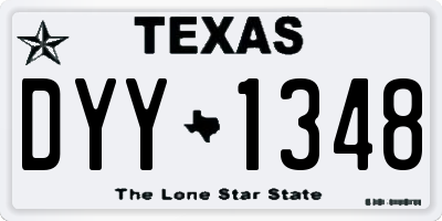 TX license plate DYY1348