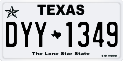 TX license plate DYY1349