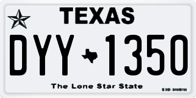 TX license plate DYY1350