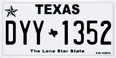 TX license plate DYY1352