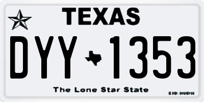 TX license plate DYY1353