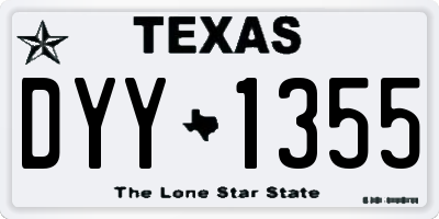 TX license plate DYY1355