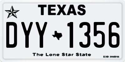TX license plate DYY1356