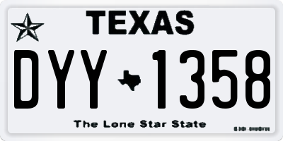 TX license plate DYY1358