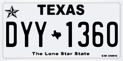 TX license plate DYY1360