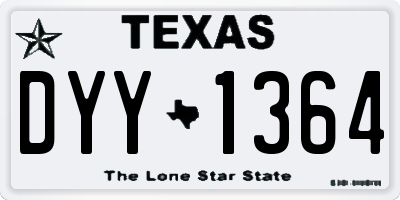 TX license plate DYY1364