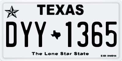 TX license plate DYY1365