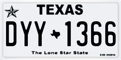 TX license plate DYY1366