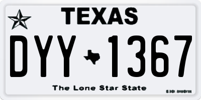 TX license plate DYY1367