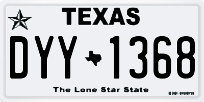 TX license plate DYY1368