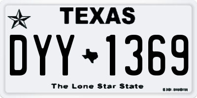 TX license plate DYY1369