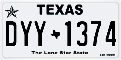 TX license plate DYY1374