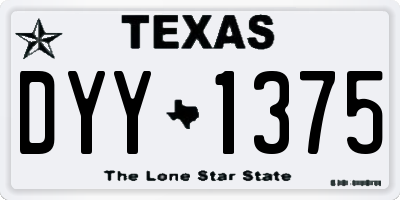 TX license plate DYY1375