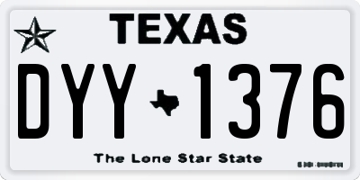 TX license plate DYY1376