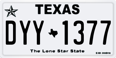 TX license plate DYY1377
