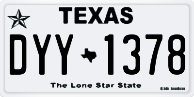 TX license plate DYY1378