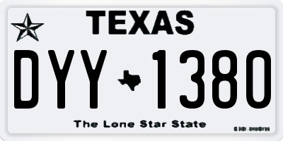 TX license plate DYY1380