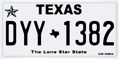 TX license plate DYY1382