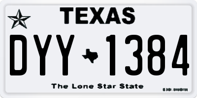 TX license plate DYY1384