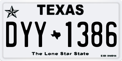 TX license plate DYY1386