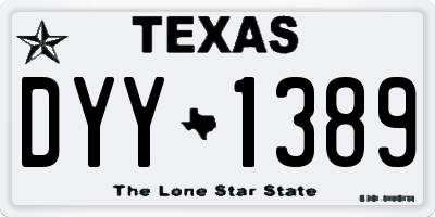 TX license plate DYY1389