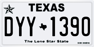 TX license plate DYY1390