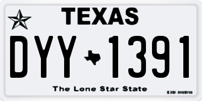 TX license plate DYY1391
