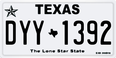 TX license plate DYY1392