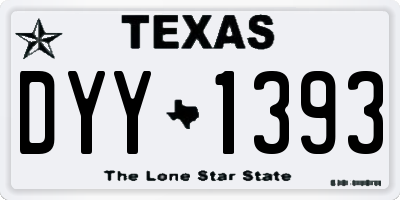 TX license plate DYY1393