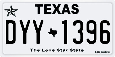 TX license plate DYY1396