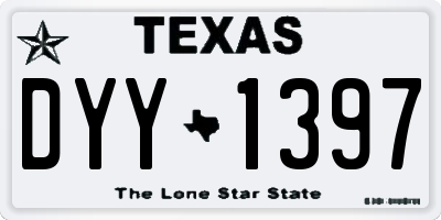 TX license plate DYY1397