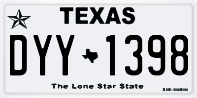 TX license plate DYY1398